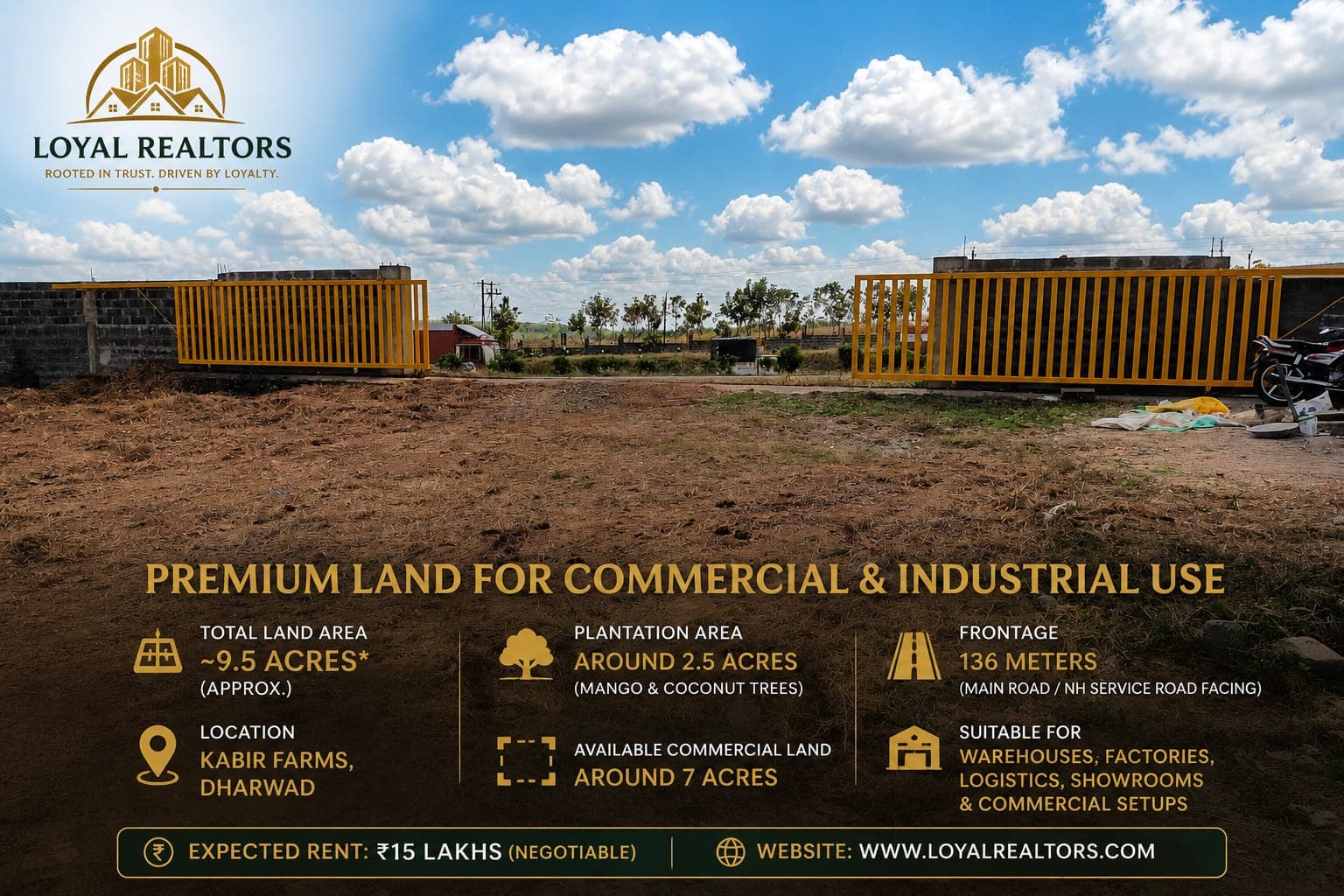 Premium Commercial & Industrial Land – Kabir Farms, Dharwad in Kabir Farms, Dharwad, Karnataka — View 1